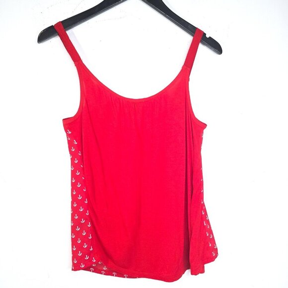 Express Red White Nautical Ship Anchor Cami Top - Picture 5 of 6